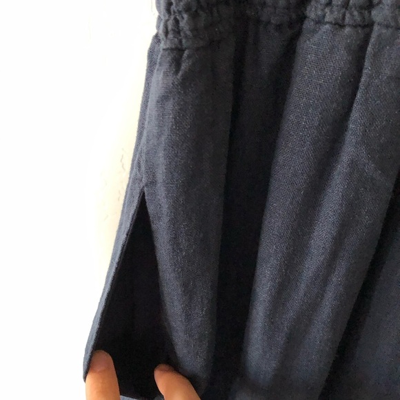 Marisa|Navy sleeveless midi dress with side slit and bow front detail•••small - Picture 7 of 13